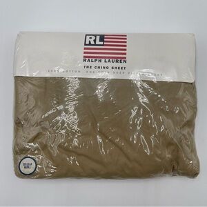 RL Ralph Lauren Twin Fitted Sheet The Chino Sheet Tan 100% Cotton Twill weave